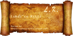 Lukács Kitti névjegykártya